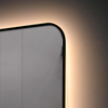 Wholesale European Style Rectangular Corner Ultra Slim Black Aluminum Framed LED Bathroom Wall Decorative Mirror Espejo