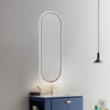 Capsule Oval Ultra Slim Black Aluminum Framed Anti Fog Backlit Smart LED Bathroom Wall Vanity Makeup Cosmetic Dressing Mirror