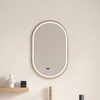 Luxury Backlit Oval Vanity Mirror 38mm Gold Frame For Hotel Bathroom