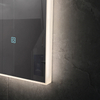 Modern Rectangular LED Backlit Bathroom Mirror With Acrylic Frame Touch Control Wall Mounted Smart Vanity Mirror for Home Hotel Bathroom Renovation