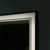 Large Rectangular LED Bathroom Mirror 47"x32" Black Frame Double‑Line Light
