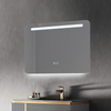 Modern Rounded Rectangular LED Bathroom Mirror With Sand‑Blasted Front Light Strip Anti‑Fog Touch Control Wall Mounted Smart Vanity Mirror for Home Hotel