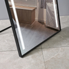Black Framed LED Full‑Length Standing Mirror With Side Lights