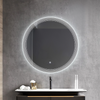 Round LED Bathroom Mirror 80cm Dot‑Matrix Glow Ring Frameless Wall‑Mounted Vanity Mirror