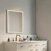 Rectangle Gold Framed Smart Illuminated LED Wall Mounted Home Decor Vanity Makeup Cosmetic Dressing Light Bathroom Mirror