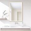 Rectangle Gold Framed Smart Illuminated LED Wall Mounted Home Decor Vanity Makeup Cosmetic Dressing Light Bathroom Mirror