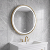 Crystal Clear Glass 80X80 Space-Saving Sleek Design Round Bathroom Vanity Mirror