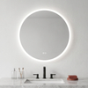 CE Round Sandblasted Modern Smart Illuminated LED Touch Wall Mounted Home Decor Vanity Makeup Cosmetic Light Bathroom Mirror Espejos