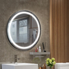 Round Sandblasted Black Aluminum Framed Smart LED Bathroom Wall Vanity Makeup Cosmetic Decorative Mirror Espejos