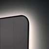Wholesale European Style Rectangular Corner Ultra Slim Black Aluminum Framed LED Bathroom Wall Decorative Mirror Espejo