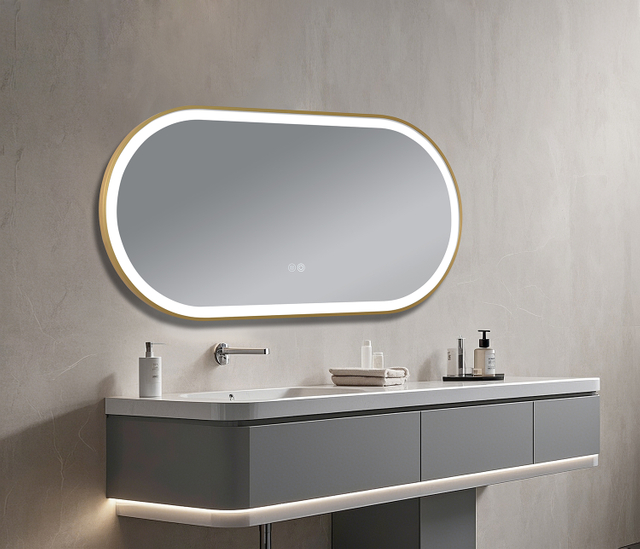 Wall‑Mounted Capsule‑Shaped Smart LED Vanity Mirror Touch Control For Bathroom