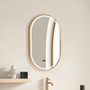Luxury Backlit Oval Vanity Mirror 38mm Gold Frame For Hotel Bathroom