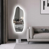 Spremium Asymmetrical Shaped LED Lighted Floor Mirror Irregular Wall Mirror Contemporary Decor Mirror for Interior Decoration