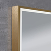 Rectangular LED Bathroom Mirror 35mm Gold Aluminium Frame With Border Light