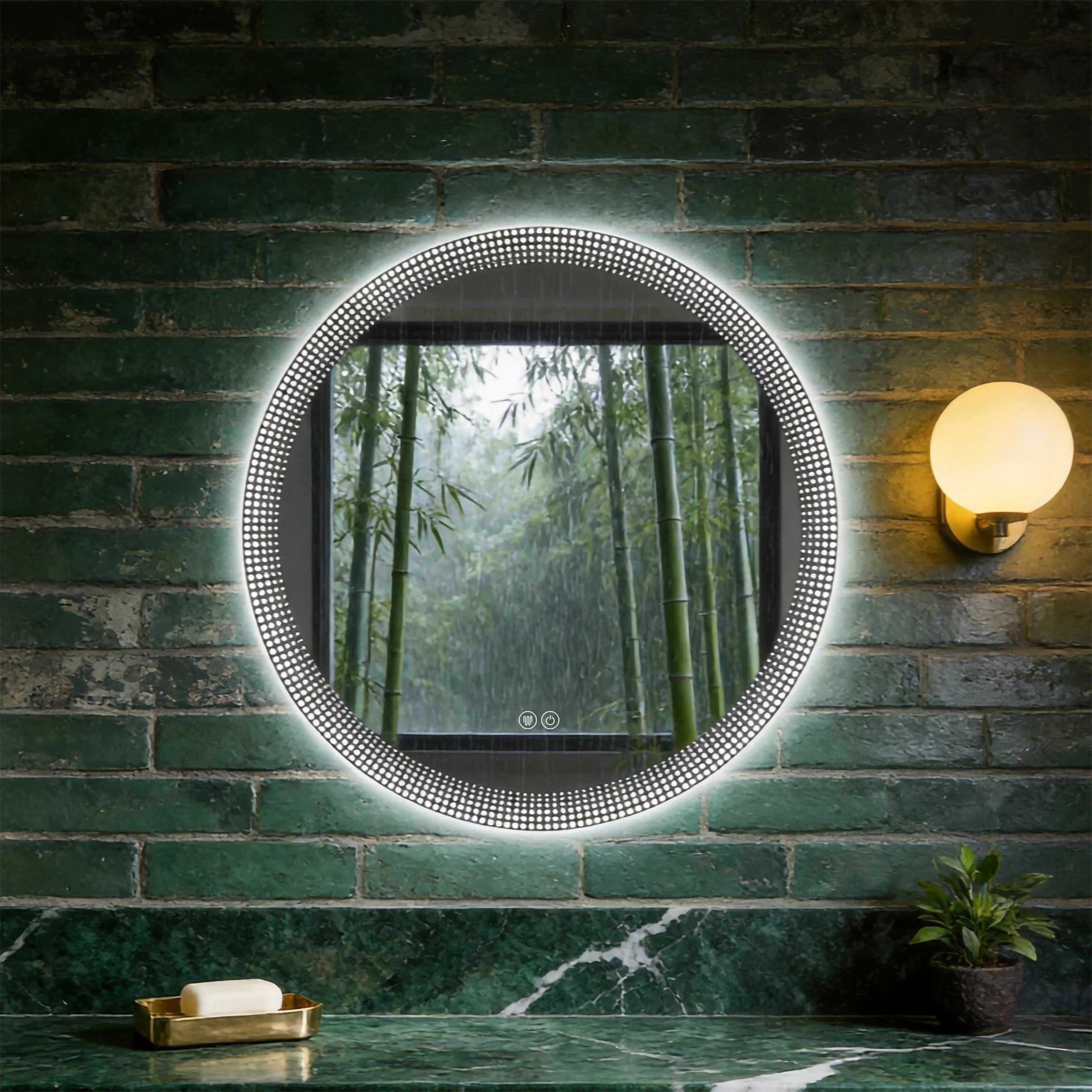 Smart Home Decor Espejos Wall Vanity Makeup LED Bathroom Backlit Mirror