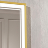Rectangle Gold Framed Smart Illuminated LED Wall Mounted Home Decor Vanity Makeup Cosmetic Dressing Light Bathroom Mirror