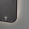 Wholesale European Style Rectangular Corner Ultra Slim Black Aluminum Framed LED Bathroom Wall Decorative Mirror Espejo