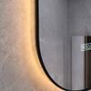 Capsule Oval Ultra Slim Black Aluminum Framed Anti Fog Backlit Smart LED Bathroom Wall Vanity Makeup Cosmetic Dressing Mirror