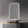Soft‑Glow Rounded Rectangle Backlit Bathroom Mirror, Curved Corner Wall‑Mounted Illuminated Vanity Mirror With Dual‑Function Touch Buttons For Contemporary Bath Interiors