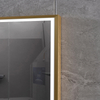 Rectangular LED Bathroom Mirror 35mm Gold Aluminium Frame With Border Light