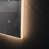 Modern Rectangular LED Backlit Bathroom Mirror With Acrylic Frame Touch Control Wall Mounted Smart Vanity Mirror for Home Hotel Bathroom Renovation