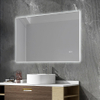 Wall‑Mounted Square Smart LED Vanity Mirror White Acrylic Border Touch‑Control Dimmable