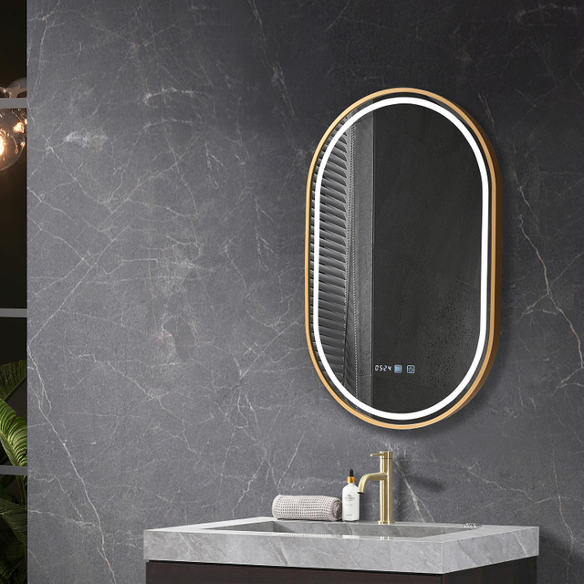 Racetrack Waterproof High-Clarity Water Proof LED 45X90 Mirror for Bathroom