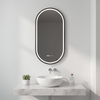 Wholesale Oval Black Framed Smart Illuminated LED Anti-Fog Bathroom Vanity Makeup Cosmetic Wall Decorative Dressing Light Bath Mirror