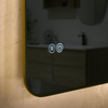 Ultra-Thin 8mm Golden Aluminum Frame LED Bathroom Defogger Touch Switch Espejo Mirror