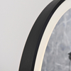 Oval Black Sandblasted Aluminum Framed Smart Touch Anti-Fog Dimmable Three Color Illuminated LED Wall Mounted Home Decor Vanity Makeup Cosmetic Bathroom Mirror