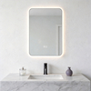 Rectangular Thin Silver Aluminum Framed Smart Anti-Fog Dimmable Three Color Illuminated Wall Mounted Home Decor Vanity Makeup Cosmetic LED Light Bathroom Mirror