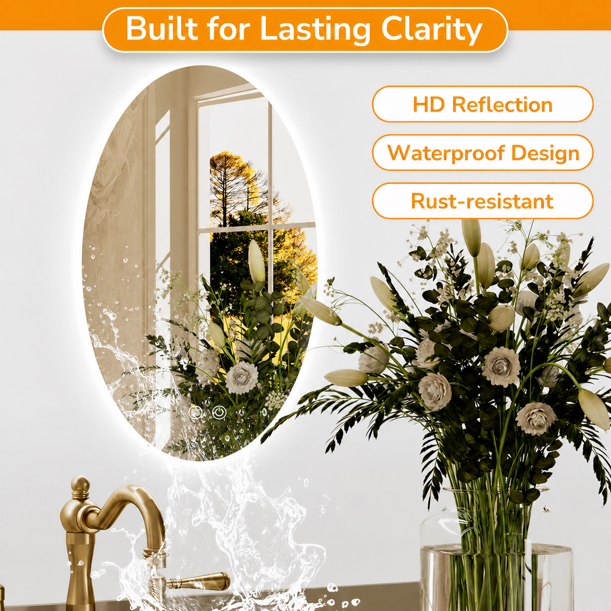 HD reflection, waterproof design, rust-resistant