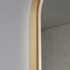 Luxury Backlit Oval Vanity Mirror 38mm Gold Frame For Hotel Bathroom