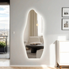 Spremium Asymmetrical Shaped LED Lighted Floor Mirror Irregular Wall Mirror Contemporary Decor Mirror for Interior Decoration