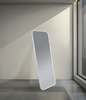 Modern Tall Rounded Edge White Aluminum Frame LED Vanity Mirror Free‑Standing For Bedroom