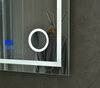 Sandblasted LED Bathroom Mirror with Bluetooth Speaker & Makeup Magnifier