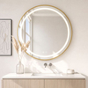 Espejo Intelligent Golden Framed LED Bathroom Smart Anti-Fog LED Mirror for Vanity