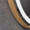 Oval Gold Sandblasted Aluminum Framed Smart Time Display Illuminated LED Wall Mounted Home Decor Vanity Makeup Cosmetic Light Bathroom Mirror Espejos