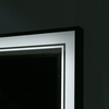 Large Rectangular LED Bathroom Mirror 47"x32" Black Frame Double‑Line Light