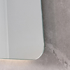 Modern Rounded Rectangular LED Bathroom Mirror With Sand‑Blasted Front Light Strip Anti‑Fog Touch Control Wall Mounted Smart Vanity Mirror for Home Hotel