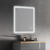 Sleek Square Wall‑Hanging Illuminated Bathroom Mirror, Full‑Perimeter LED Glow, Smart Touch Operation for Luxury Residential & Commercial Bath Spaces