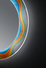 Decorative Circular LED Vanity Mirror Art‑Style Acrylic Border Touch‑Control Dimmable
