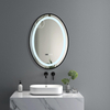 Contemporary Crystal Clear Glass Demister 60X80 Round Illuminated LED Mirror