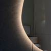 Custom Irregular Teardrop LED Bathroom Mirror For Modern Apartment Renovation