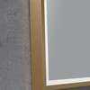 Elegant Rectangular Gold Sandblasted Aluminum Framed Smart Touch Brightness Control Illuminated Wall Home Decor Vanity Makeup Cosmetic LED Bathroom Mirror