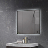 Square Thin Black Aluminum Framed Backlit Smart Anti-Fog Dimmable Illuminated LED Bathroom Wall Mounted Home Decor Vanity Makeup Cosmetic Light Mirror