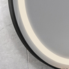 Round Sandblasted Black Aluminum Framed Smart LED Bathroom Wall Vanity Makeup Cosmetic Decorative Mirror Espejos