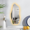 Spremium Asymmetrical Shaped LED Lighted Floor Mirror Irregular Wall Mirror Contemporary Decor Mirror for Interior Decoration