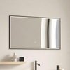 Modern Wall‑Mounted Rectangular Smart LED Mirror Gold Aluminum Frame Anti‑Fog