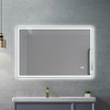 Spremium Contemporary Square Light‑Edged Vanity Mirror, Surrounding LED Lighting Wall‑Mounted Decor Mirror Ideal for Hotel Bathroom Upgrades